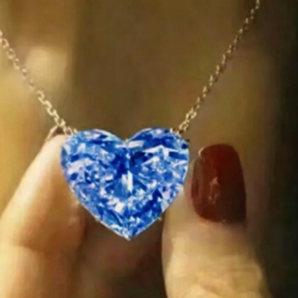 HEART NECKLACE OCEAN BLUE NEW